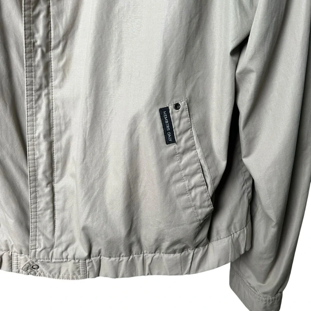 Vintage Members Only Size 46 Khaki Windbreaker Zip Up Jacket 80s Sportswear